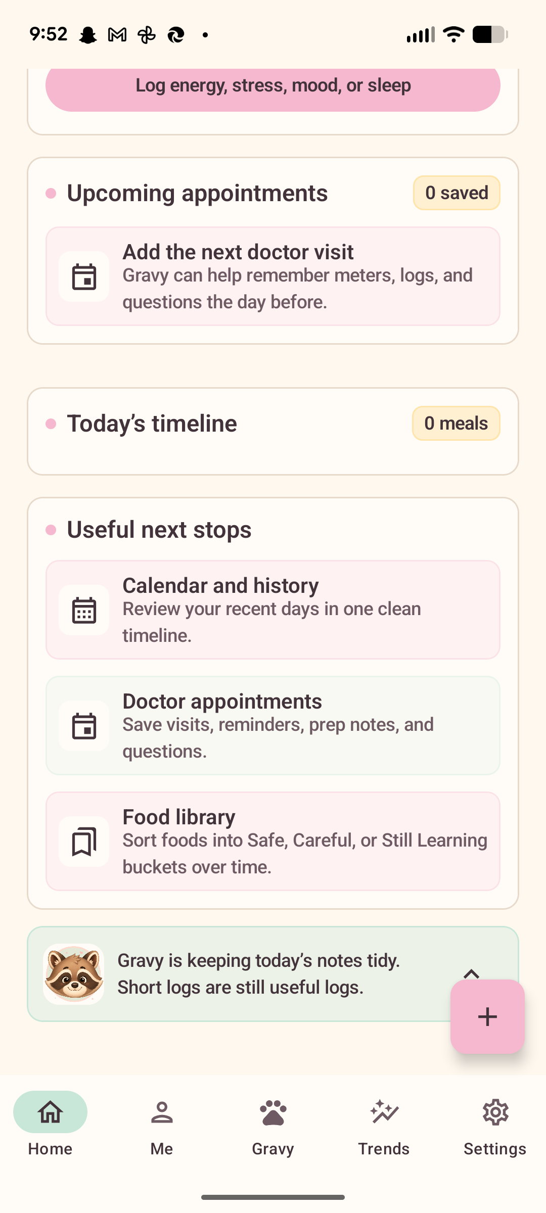 Lower Tater home dashboard